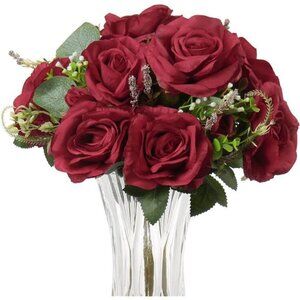 Red Roses Artificial Flowers Bulk Faux Flowers Silk Rose Flowers Bouquets